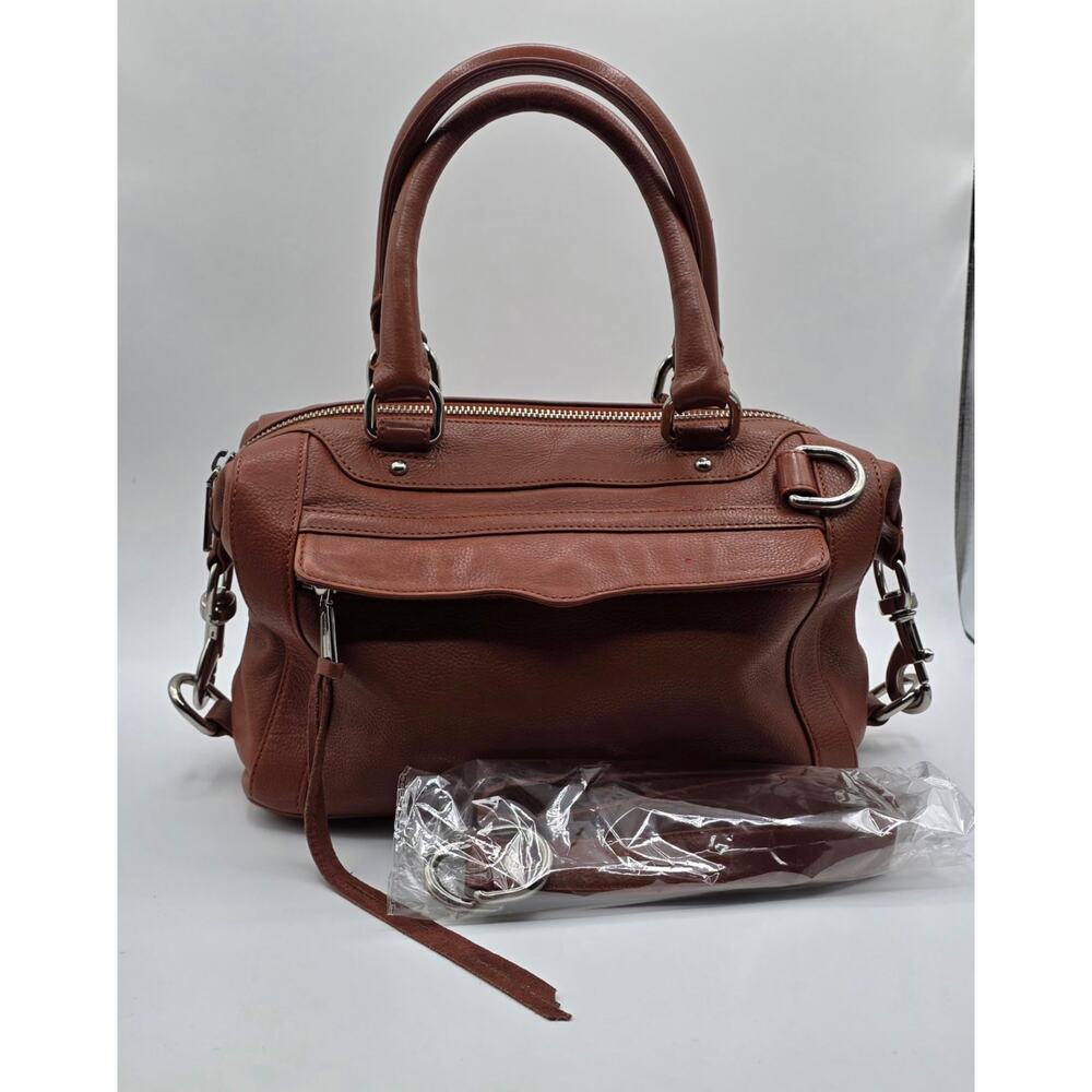 Rebecca Minkoff M.A.B. Mini Satchel Handbag 100% Brown Leather w/ Strap Dust Bag